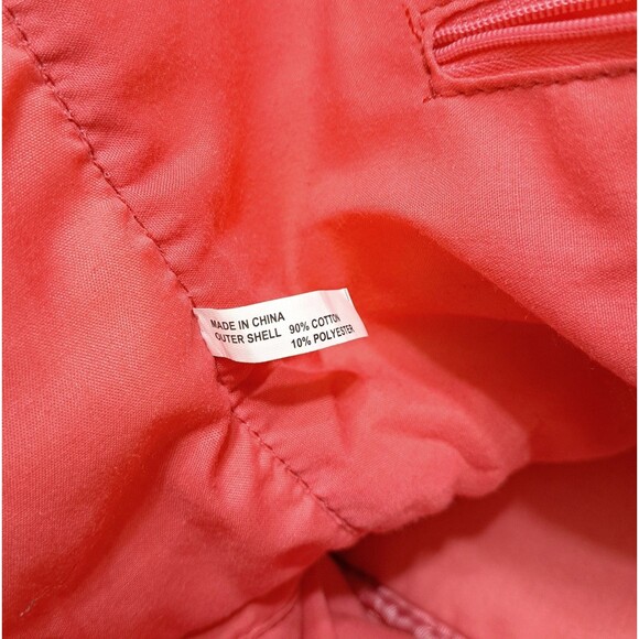 Hearts Retro Vintage Canvas Boat Tote Beach Travel Bag Red Pink White Brown DSW - Picture 7 of 7